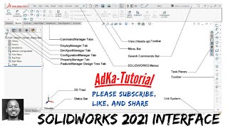 SolidWorks 2021 Tutorial in Amharic: Interface | SolidWorks Basics | #18