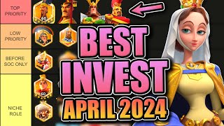 Legendary Investment Tier List F2P Low Spend -- Open Field Rise Of Kingdoms April 2024