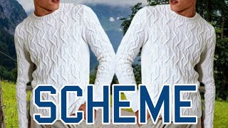 Схема вязания, выкройка улетного мужского свитера. Knitting pattern for a cool men's sweater.