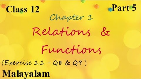 Plus Two|Maths||Relations and Functions|Exercise 1.1|Malayalam