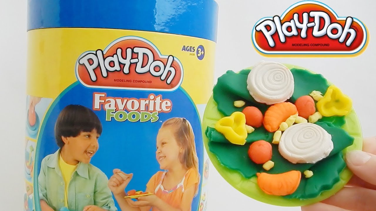 Play Doh Favorite Foods MEGA Playset Playdough Salad Toy Review YouTube