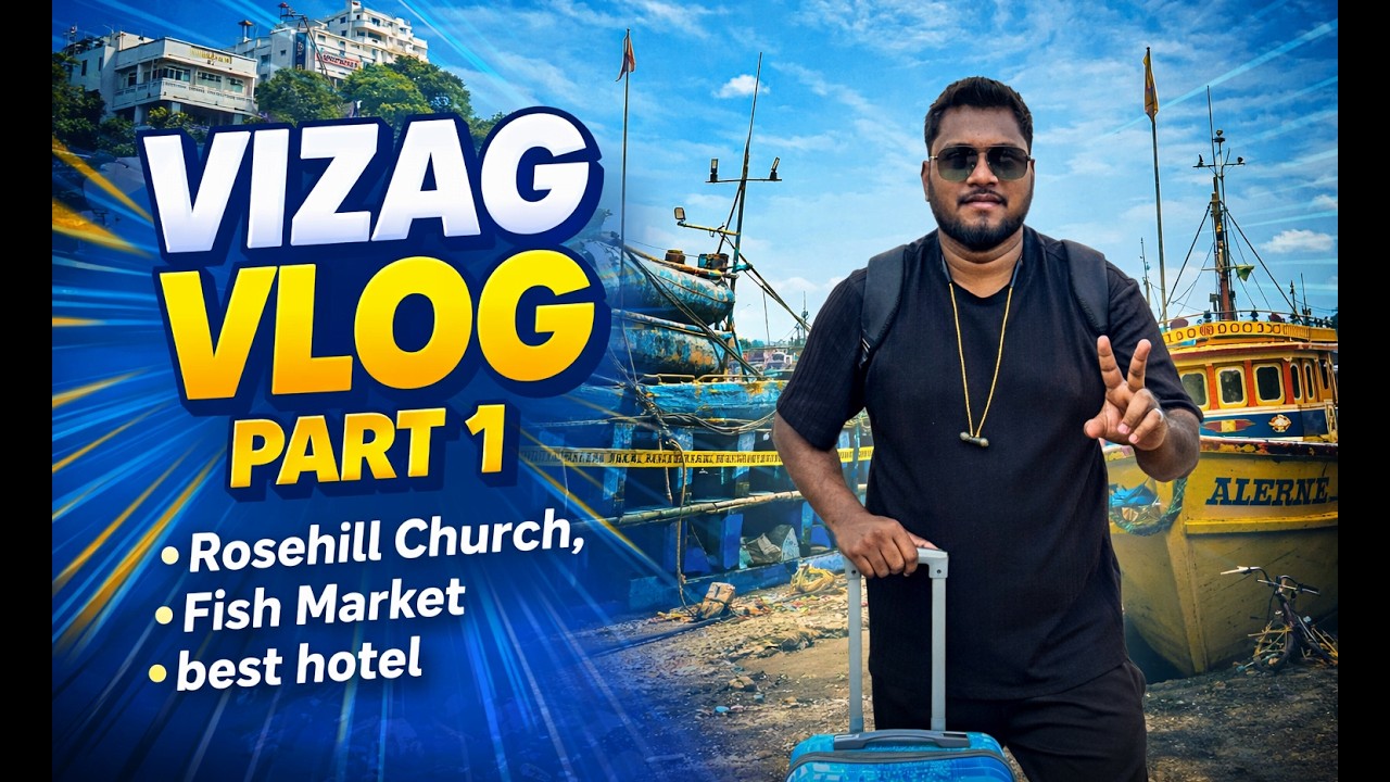 Vizag Trip Vlog Part 1 😍 | Rose Hill Church, Fish Harbour & Sea Esta Hotel Full Tour | Travel Guide