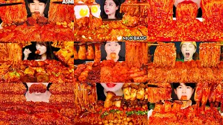 Enoki Mushroom Mukbang Compilation  Extra Spicy Korean Food  Satisfying Sound