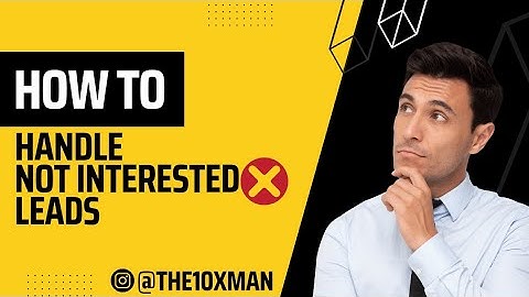 How to Handle NOT INTERESTED leads on a Cold Call | Objection Handling on a Cold Call | Cold Calling
