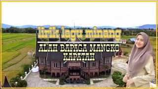Lirik Lagu Minang Terbaru alah Bapaga Mangko Kapatah