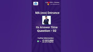 Q-2 | CUET Quiz Answer Revealed! 🎯 Did You Get It Right | RSG Classes | MA Eco Entrance Preparation