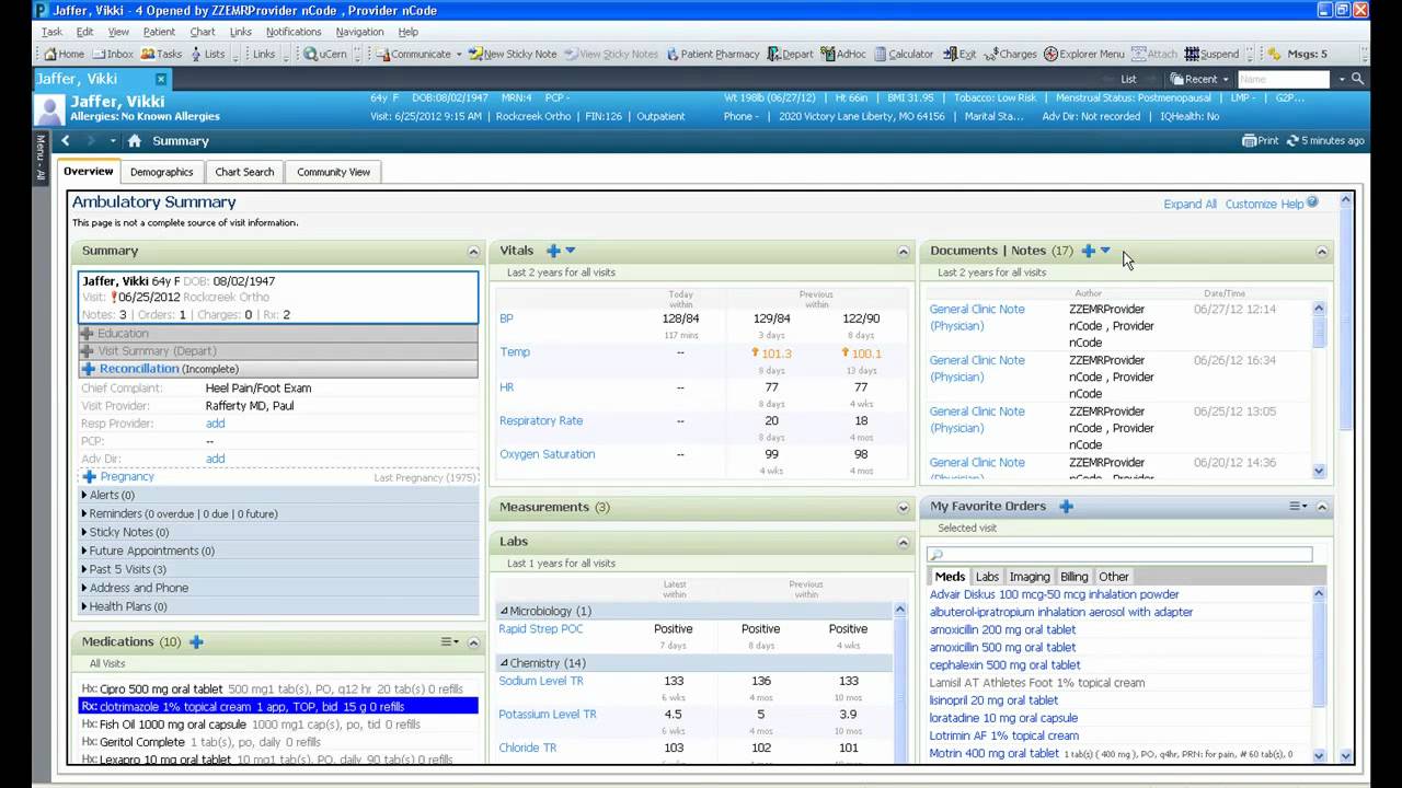 Cerner PowerChart Ambulatory EHR podiatry demonstration - YouTube