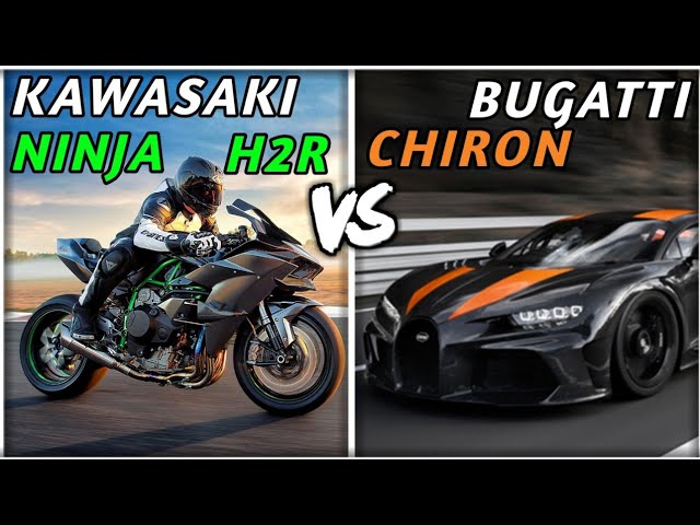 Bugatti Chiron vs Kawasaki ninja h2r | Acceleration top speed sounds comparison statistics -