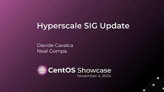 Hyperscale SIG Update