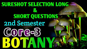 SURE SHOT LONG & SHORT SELECTION QUESTIONS || 2nd SEMESTER||BOTANY||Core-3|| must Watch 👍👍
