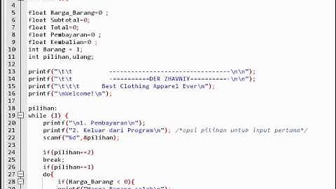 Program Bahasa C Cashier