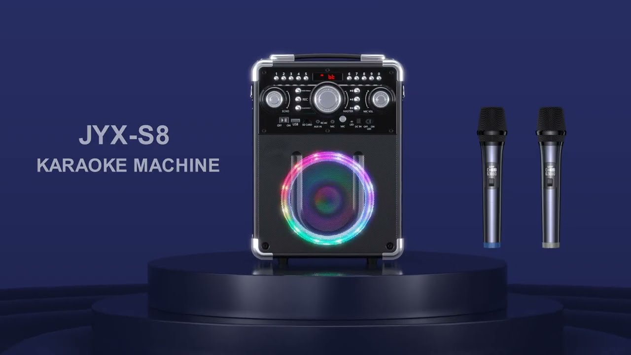 JYX S8 Karaoke Machine with 3 Wireless Microphones