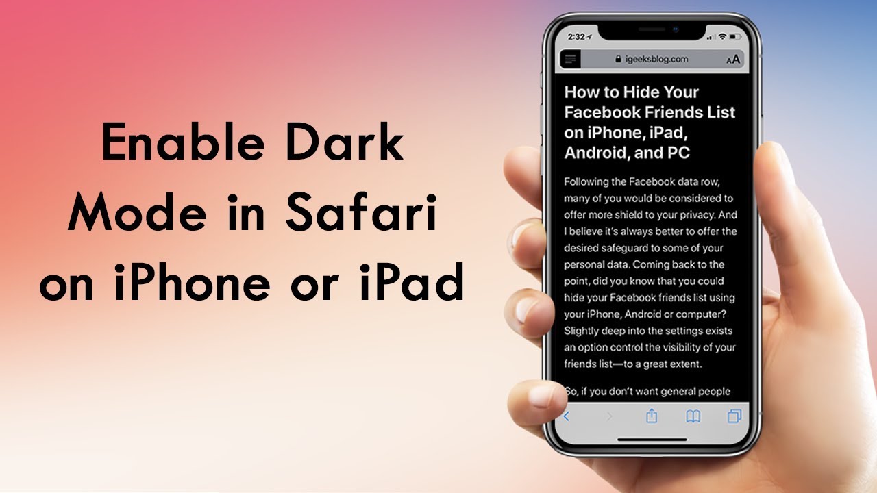 dark reader for safari ipad