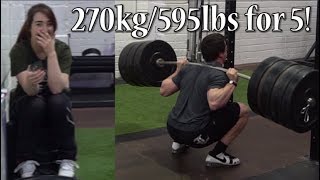 Clarence Squats 270kg/595lbs for 5 reps, Eoin does Crossfit and Handstand Walking Race