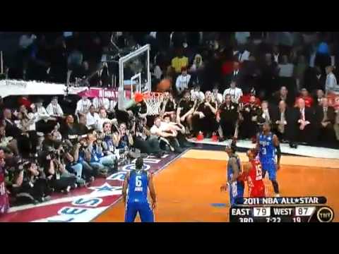 NBA All Star Game 2011 Kobe Bryant Dunks On A Lebron James Chase Down Block Attempt 