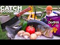 Baked Stuffed Bass Vs. Doritos Crusted Bass fry / Bass Fishing Catch, Clean and Cook-Off!