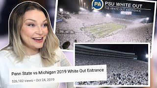 New Zealand Girl Reacts to PENN STATE VS MICHIGAN 2019 WHITE OUT ENTRANCE ⚪️🏈⚪️
