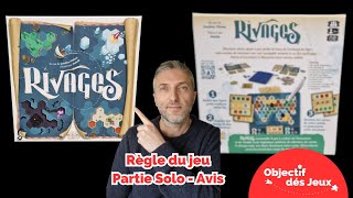 RIVAGES - Comment jouer une partie solo avec vidéo règle du jeu de société. Catch up games.