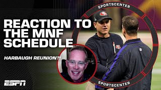 HARBAUGH BROTHER REUNION IN WEEK 12?!  Joe Buck reacts to MNF schedule | SportsCenter