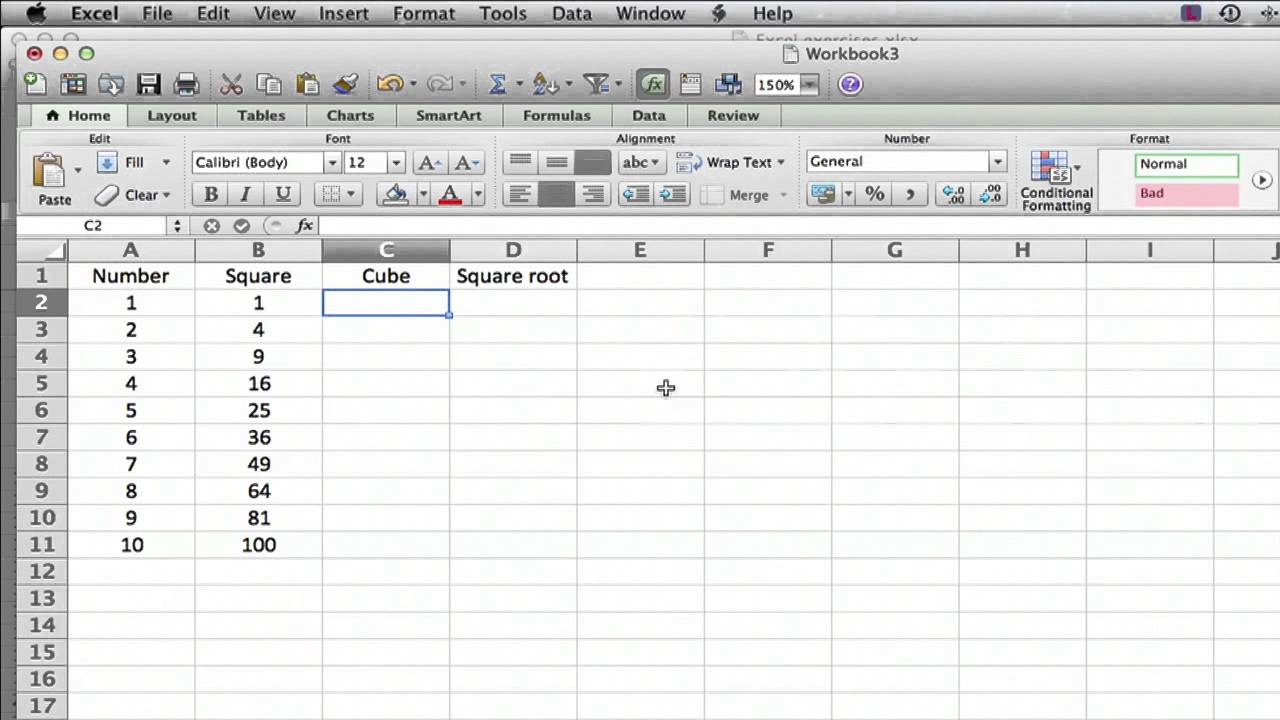 Inputting an Exponent in Excel : MS Excel Tips