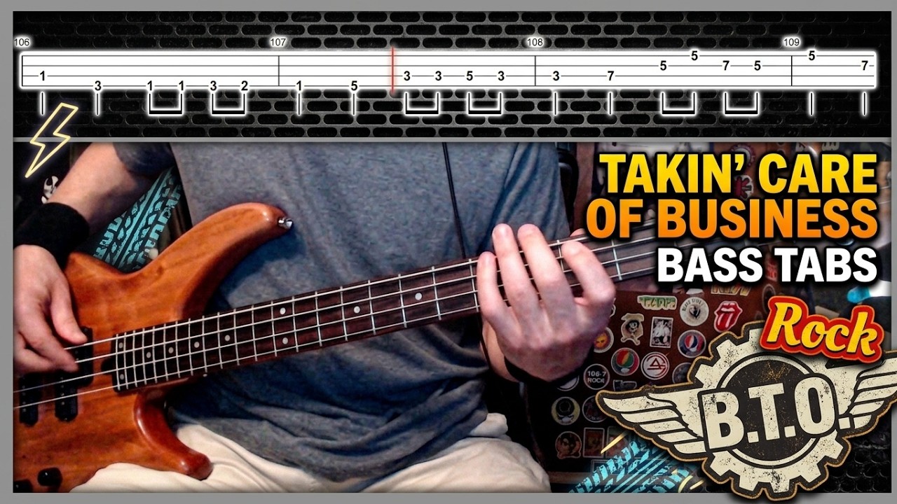 Takin' Care Of Business by Bachman-Turner Overdrive - Bass Cover with ...
