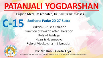 Yogdarshan, C-15, Sadhana Pada,Sutra (20-27) , By Mr. Rahul Geeta Arya