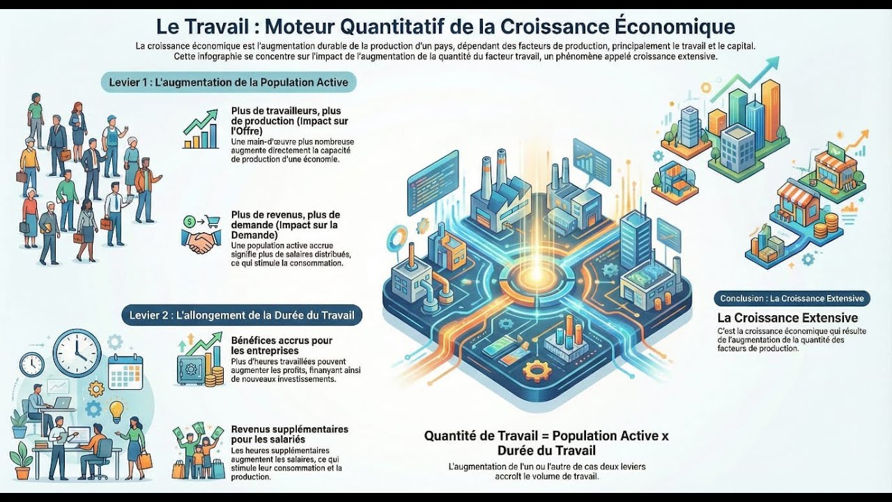 Podcast ماكرو Economie. L’importance quantitative du facteur travail dans la croissance économique