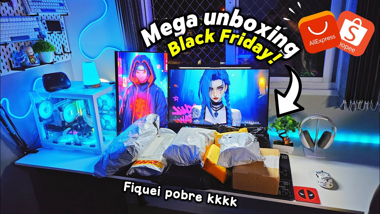 Mega Unboxing de compras da BLACK FRIDAY! (Aliexpress e shopee)