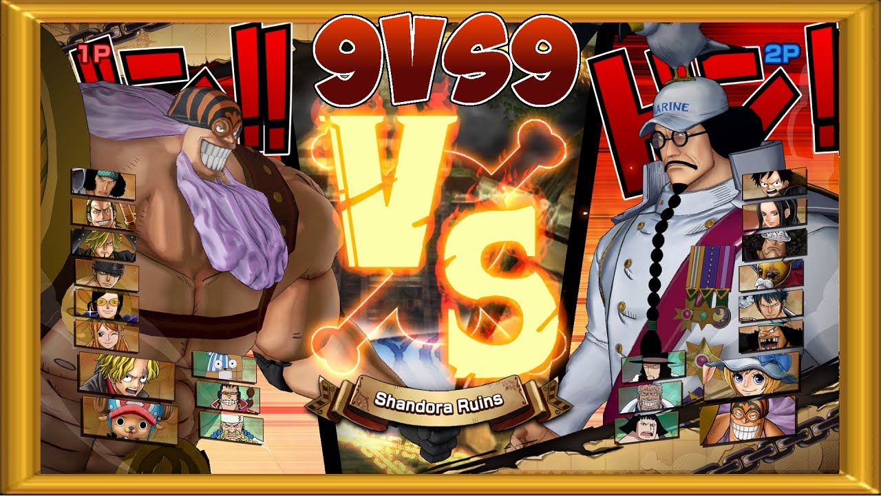 One Piece Burning Blood 2 Players Gameplay 9 VS 9 ALL RANDOM 290