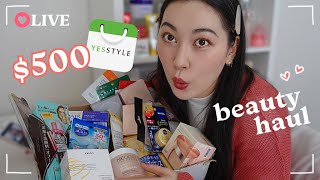 🔴 LIVE - Unboxing $500 YesStyle Beauty Haul!