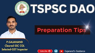 TSPSC DAO PREPARATION TIPS || By Gajanand