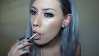 Asmr lollipop Brunet,  morena chupando pirulito