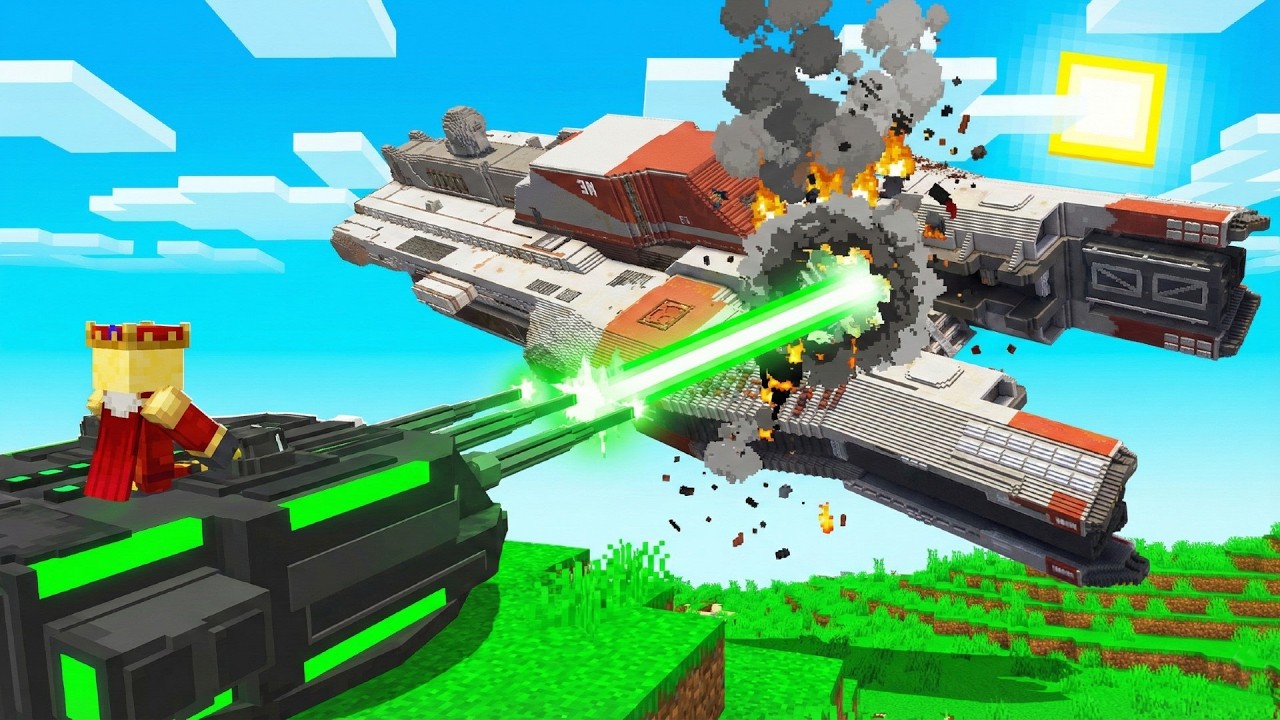 DISTRUG Nava Extraterestră cu TUNUL de ENERGIE în Minecraft! Ce se ascunde înăuntru?!