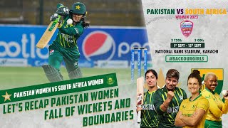 Let's Recap Pakistan Women Fall of Wickets And Boundaries | 2nd T20I 2023 | PCB | M3D2L screenshot 3