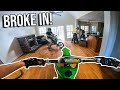 PITBIKES RACE INSIDE ABANDONED HOUSE! *FIRE ALARMS WENT OFF*