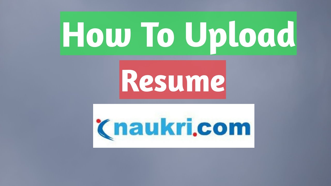 how to make resume on naukri.com