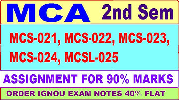 ignou mca 2nd sem solved assignment 2021-22 / MCS-021, MCS-022, MCS-023, MCS-024, MCSL-025