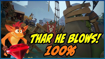 Crash Bandicoot 4 - Thar He Blows! 100% - All Gems and Box Locations Walkthrough