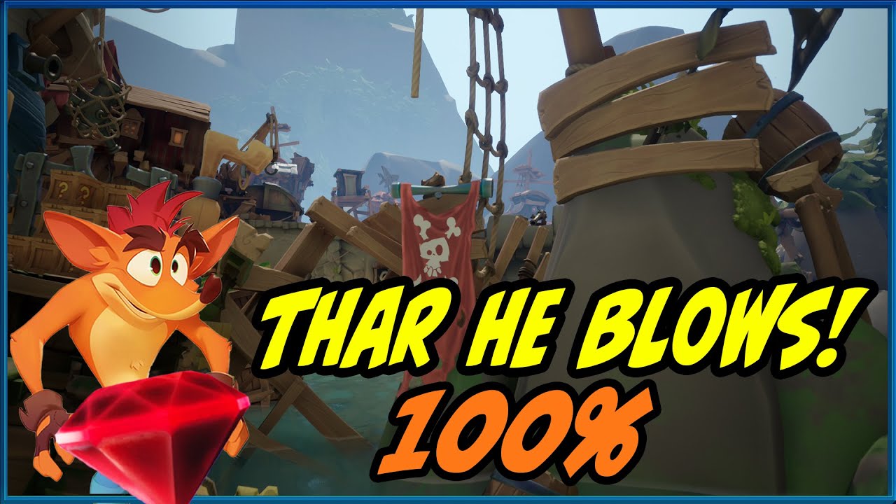 Crash Bandicoot 4 - Thar He Blows! 100% - All Gems and Box Locations  Walkthrough - YouTube