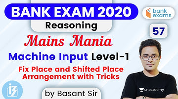 6:00 PM - IBPS PO Pre & Bank Mains 2020 | Reasoning by Basant Tripathi | Machine Input Level-1