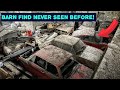 I found a collection of classic cars including a porsche 911 golf gti  mustang abandoned in a barn