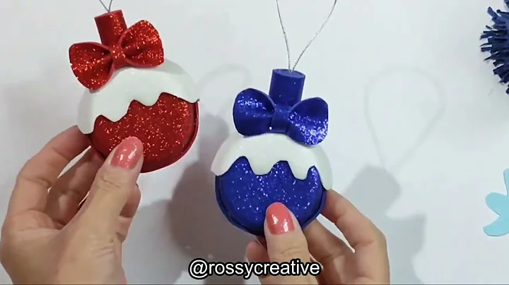 Christmas ornaments made with bottle caps and foam!