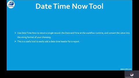 Alteryx- Date Time Now Tool