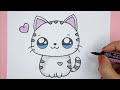 Comment dessiner un chat kawaii  tutoriel de dessin