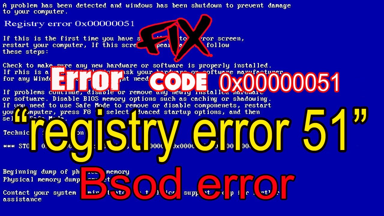 registry error blue screen windows 7