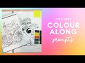 April 2024 colour along prompts  adult coloring