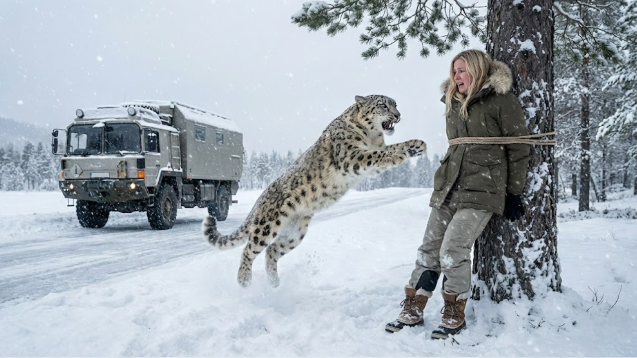 Дальнобойщик наткнулся на беспомощную мать с младенцем… и через секунды появилась пума!