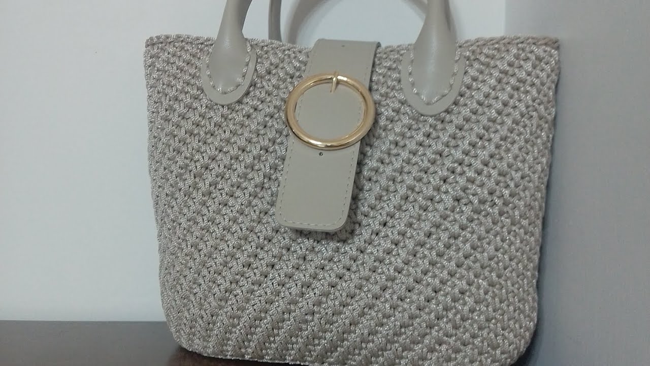 HAZIR TABANLI POLYESTER MAKROME İPTEN ŞIK ÇANTA YAPIMI