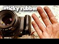 How to remove sticky rubber on old film cameras