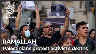 Rival Palestinian groups clash at protest over activist’s death